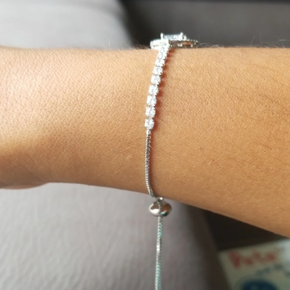 18K white gold filled stunning CZ bracelet